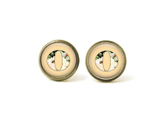 Alphabet o 12mm Post Earrings