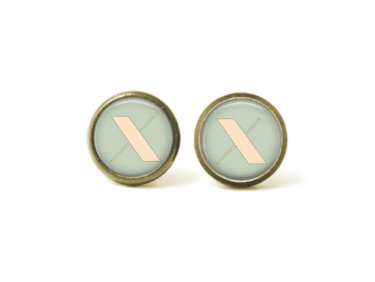 Alphabet x 12mm Post Earrings