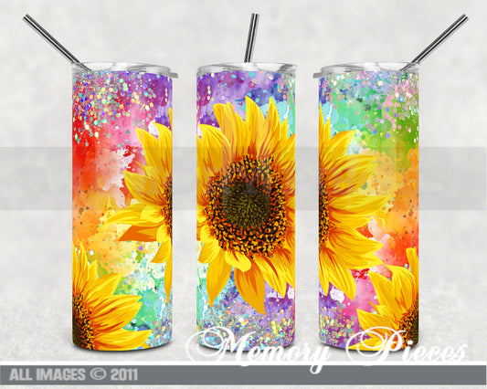 20 ounce Insulated Skinny Tumbler - Colorful Sunflower