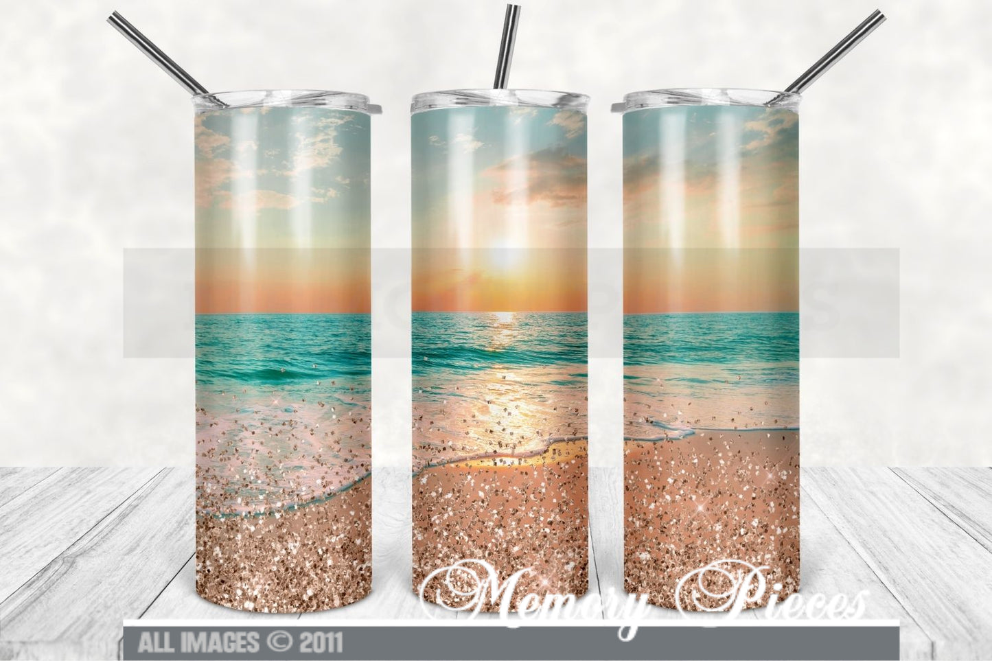 20 ounce Insulated Skinny Tumbler - Sunset Beach