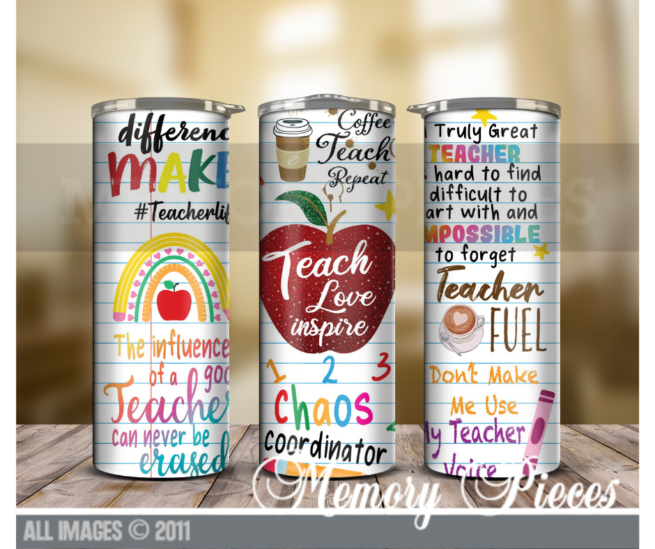 20 ounce Insulated Skinny Tumbler - Teacher