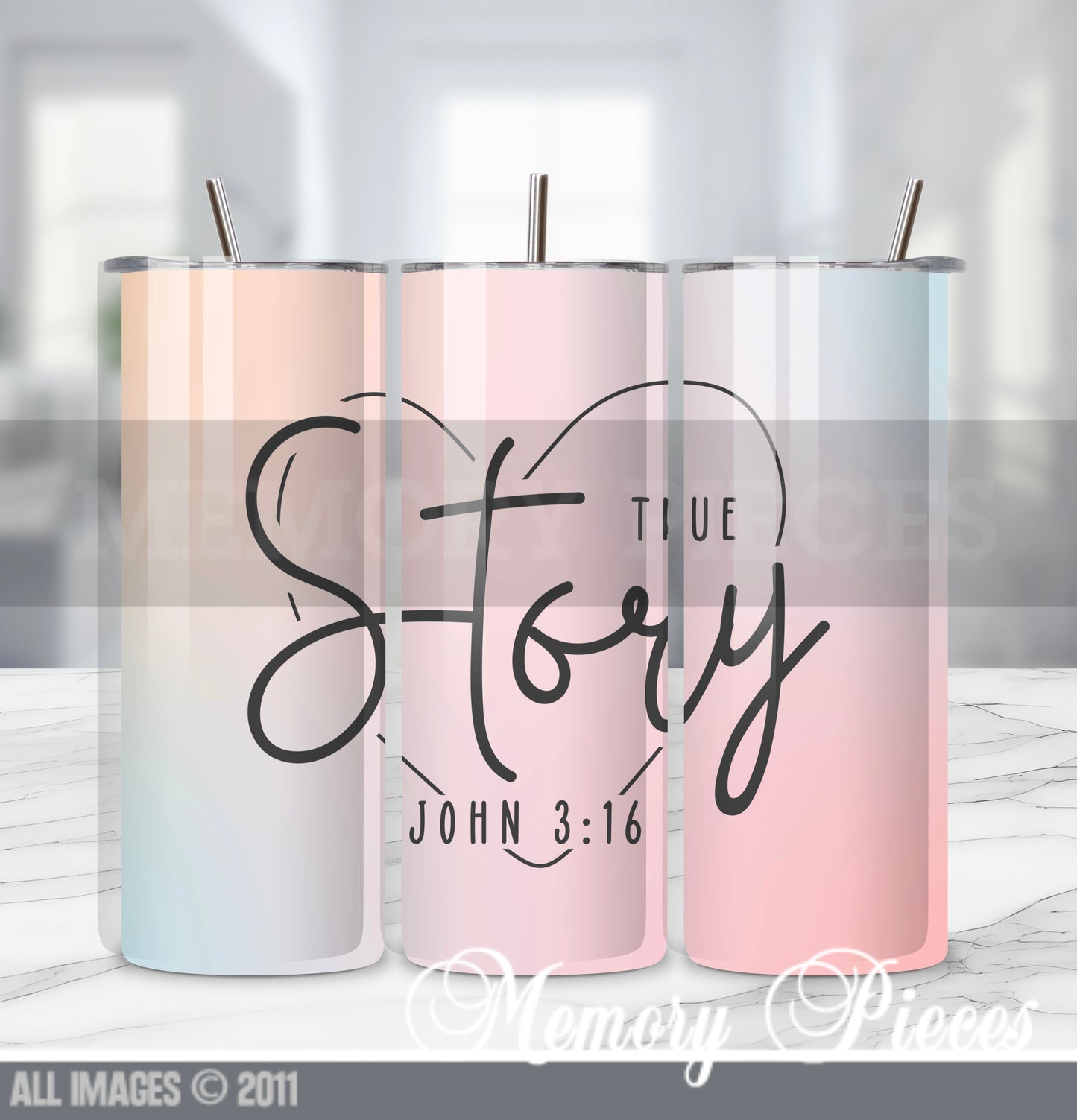 20 ounce Insulated Skinny Tumbler - True Story John 3:16