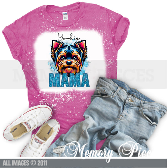 Yorkie Mama Short Sleeve Bleached T-Shirt (Male)