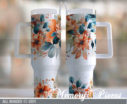 40 ounce Insulated Travel Tumbler -  Hobo Flowers