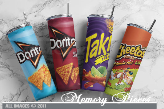 20 ounce Insulated Skinny Tumbler - Doritos, Nacho Doritos, Taki, Cheetos Flame Lime