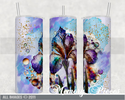 20 ounce Insulated Skinny Tumbler - Iris Flower