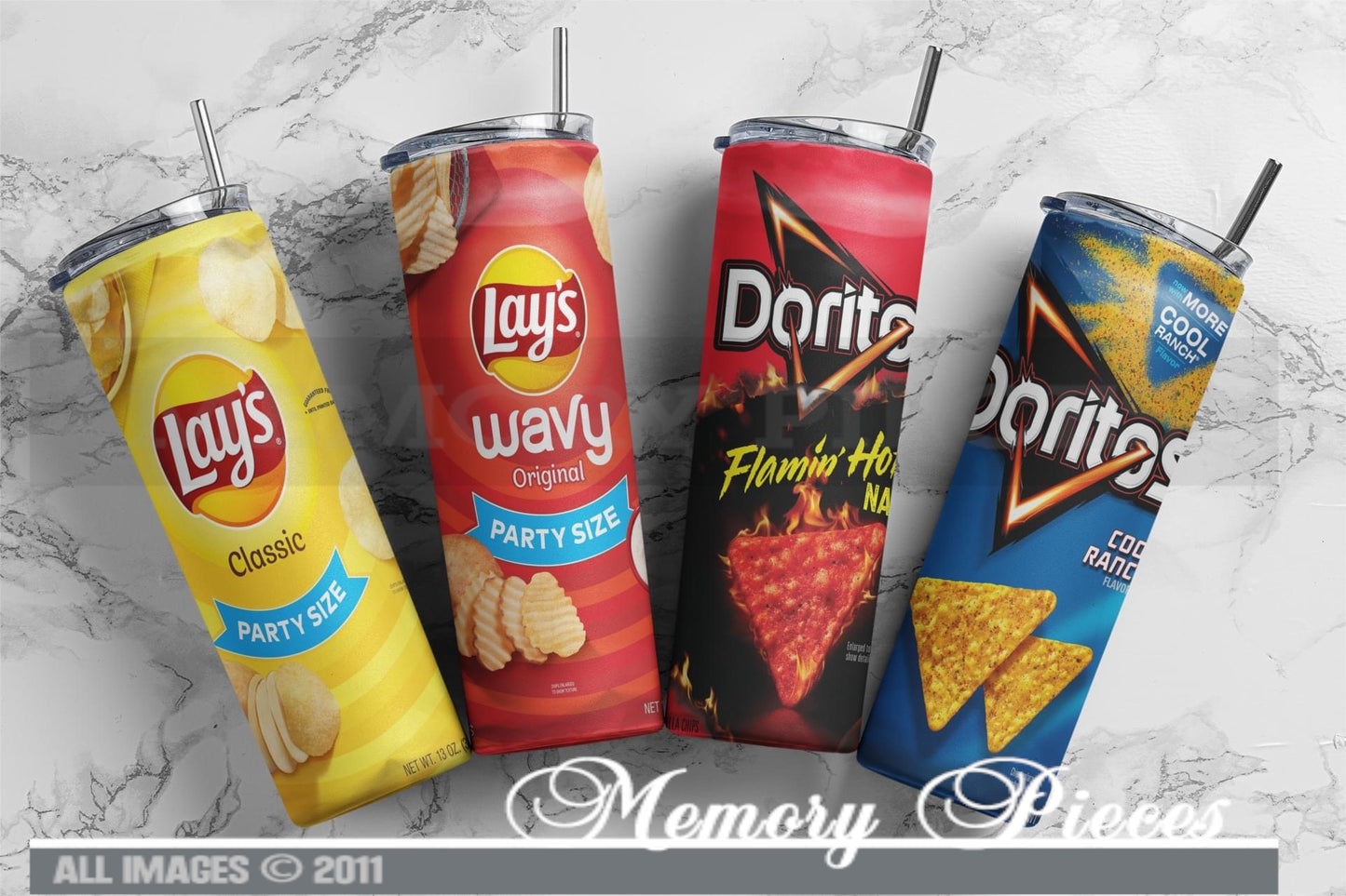 20 ounce Insulated Skinny Tumbler - Lays, Lays Wavy, Dorito's Flamin' Hot, Dorito's Cool Ranch