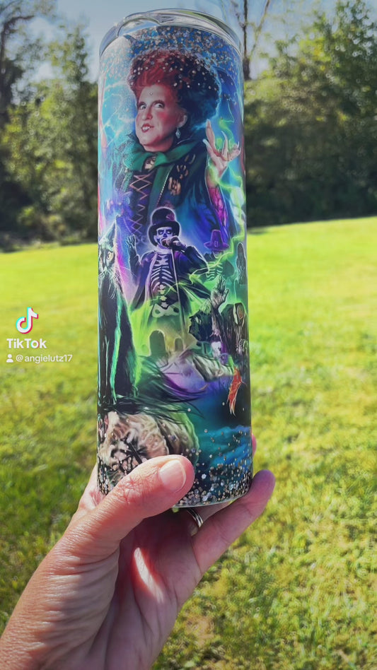 20 ounce Insulated Glow in the Dark Skinny Tumbler -  Hocus Pocus