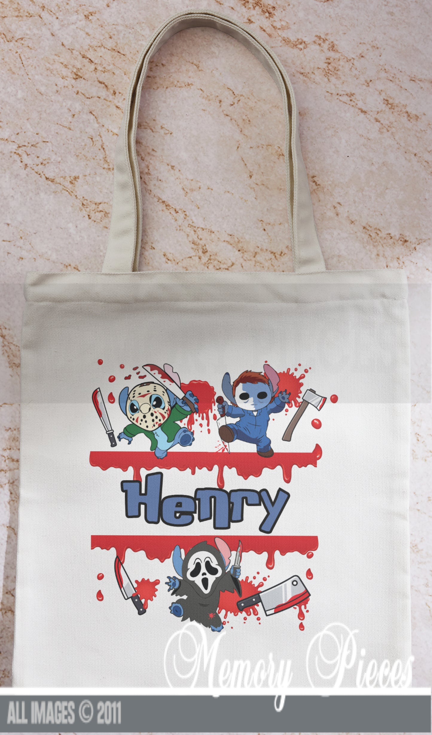 Personalized Halloween Candy Bags - Scary Stitch