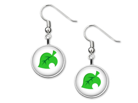 Animal Crossing New Horizon Leaf 12mm Dangle Earrings