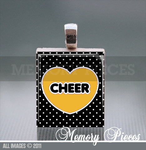 'Cheer' Scrabble Tile Pendant with Ball Chain