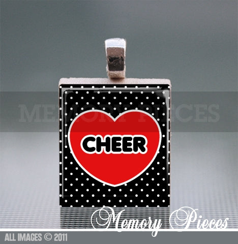 'Cheer' Scrabble Tile Pendant with Ball Chain