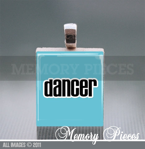 'Dancer' Scrabble Tile Pendant with Ball Chain