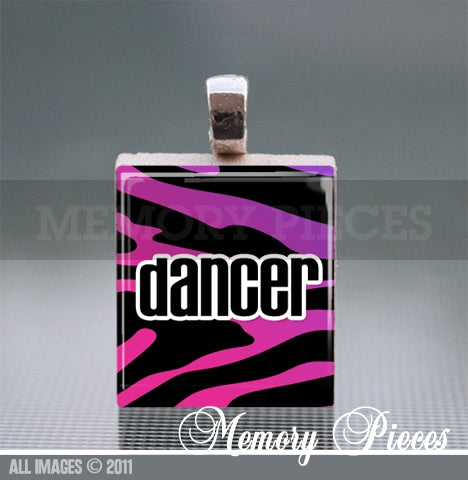 'Dancer' Scrabble Tile Pendant with Ball Chain