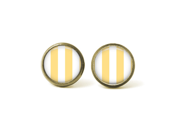 Fall Stripes and Plaid 12mm Post Earrings