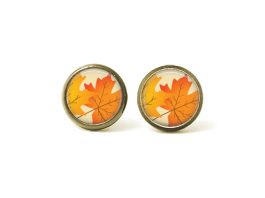 Fall Leaves 12mm Post Earrings