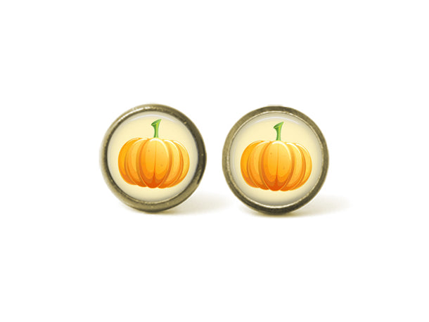 Halloween and Fall Pumpkins 12mm Post Earrings