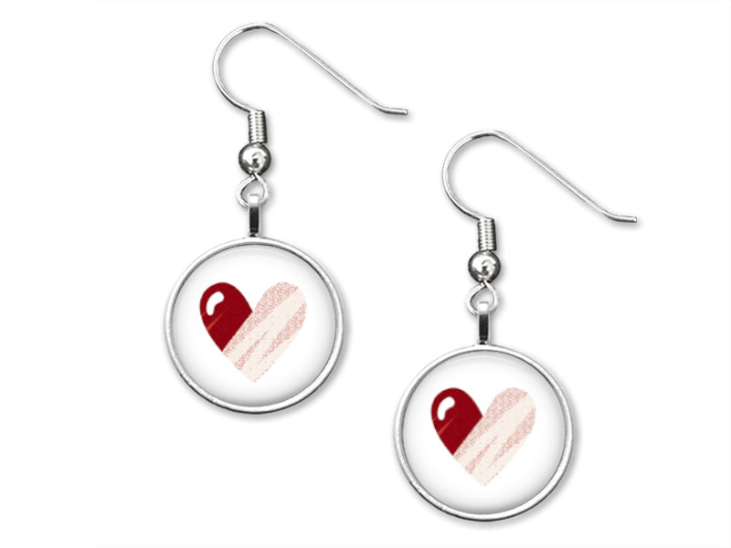 Pink Hearts - Valentine's Day 12mm Dangle Earrings