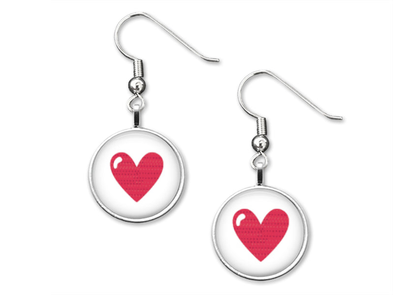 Pink Hearts - Valentine's Day 12mm Dangle Earrings