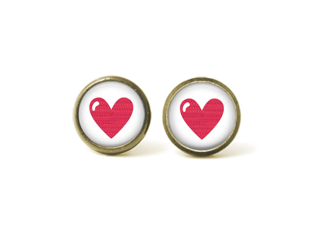 Pink Hearts - Valentine's Day 12mm Post Earrings