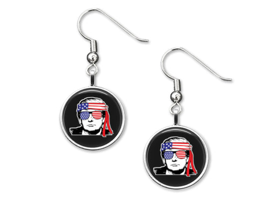 Trump 'Merica Black 12mm Dangle Earrings