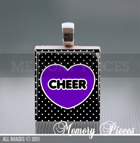 'Cheer' Scrabble Tile Pendant with Ball Chain