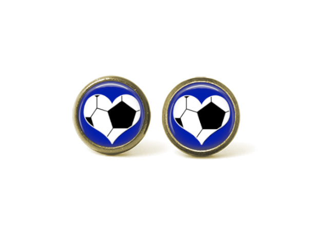 Soccer Ball 12mm Post Earrings