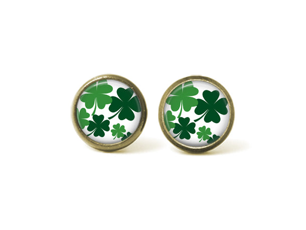 St. Patrick's Day Shamrock 12mm Post Earrings