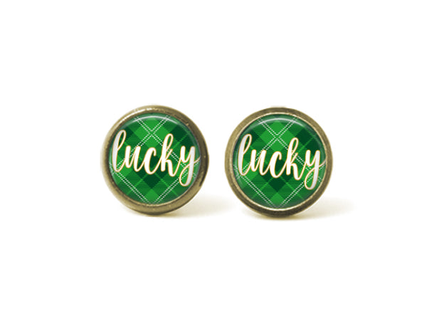 St. Patrick's Day Lucky Shamrock 12mm Post Earrings