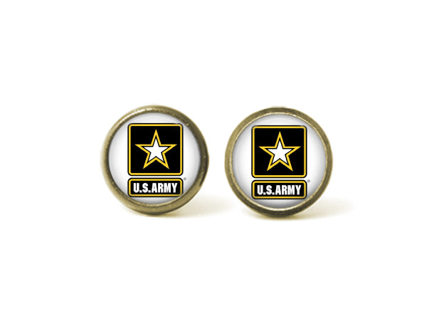 Army 12mm Post Earrings