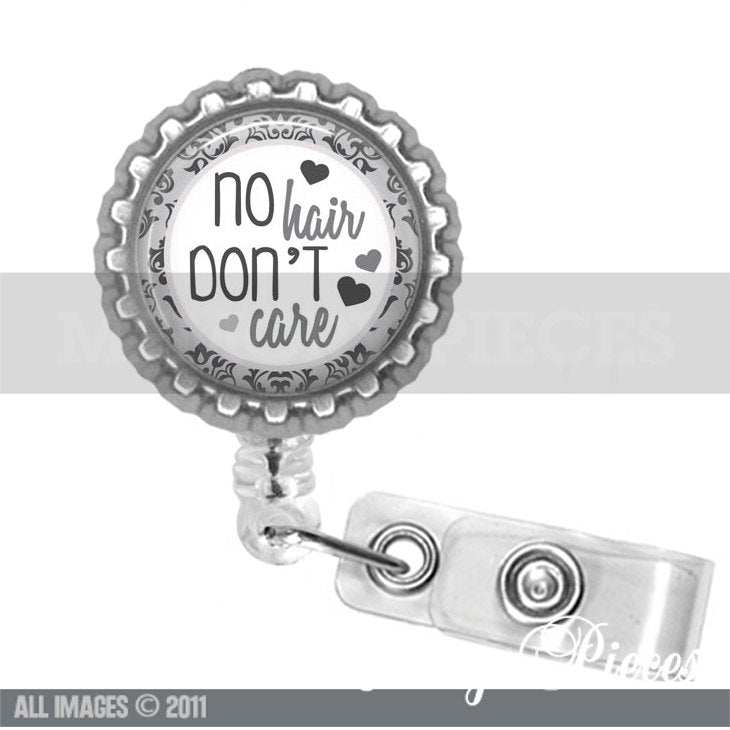 No Hair Don't Care Retractable Badge Reels