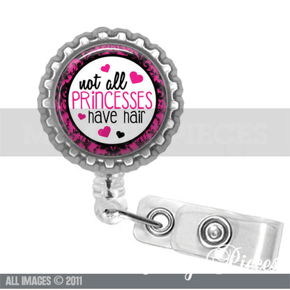 No Hair Don't Care Retractable Badge Reels