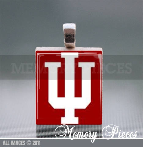 IU - Indiana University Scrabble Tile Pendant withBall Chain