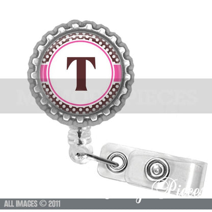 Initial 'T' Retractable Badge Holder/Reel