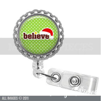 Believe Christmas Retractable Badge Holder/Reel