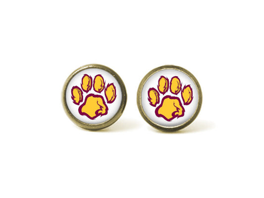 Paw Print - Loge Elementary School - Indiana 12mm Post Earrings