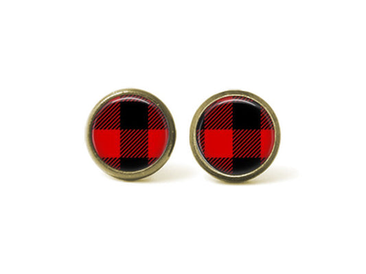 Buffalo Plaid 12mm Post Earrings