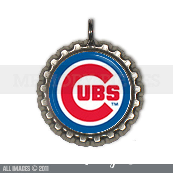 Chicago Cubs Bottle Cap and Ball Chain Necklace