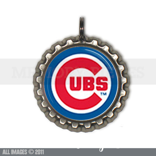 Chicago Cubs Bottle Cap and Ball Chain Necklace