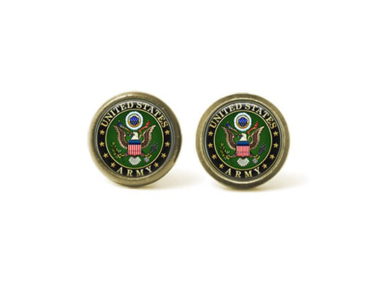 Army 12mm Post Earrings