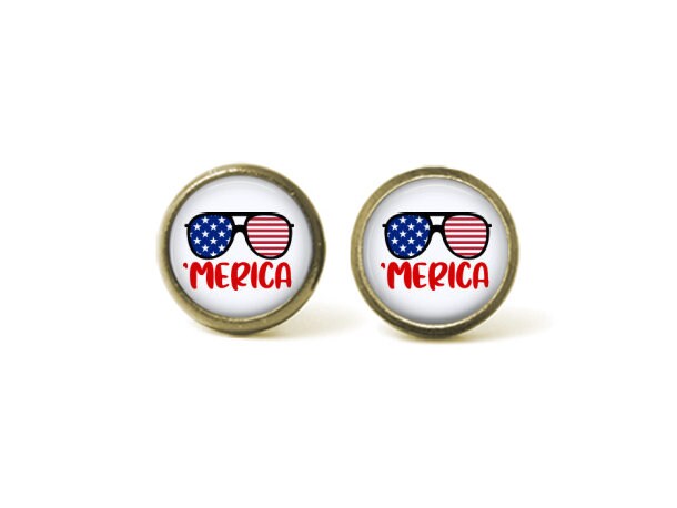 Merica 12mm Post Earrings