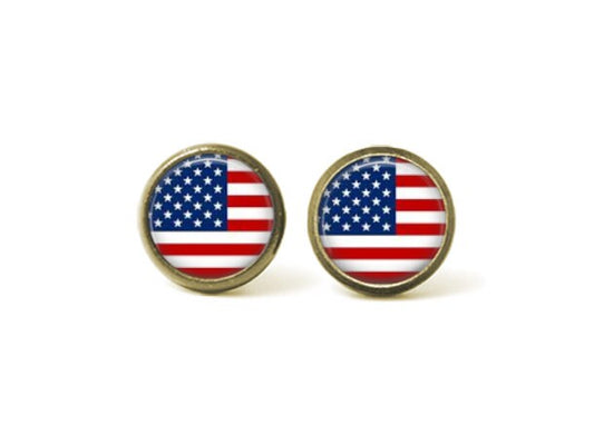 American Flag 12mm Post Earrings