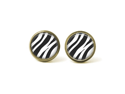 Zebra Print 12mm Post Earrings