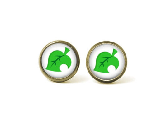 Animal Crossing New Horizon Leaf 12mm Post Earrings