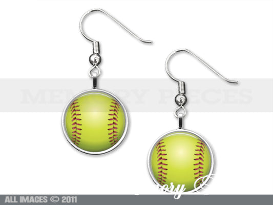 Softball 12mm Dangle Earrings