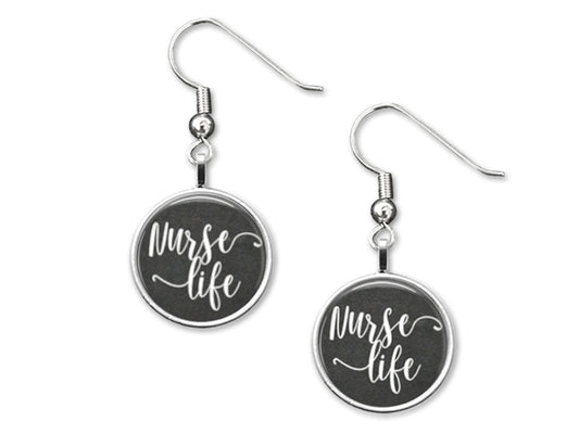 ‘Nurse Life’ 12mm Dangle Earrings