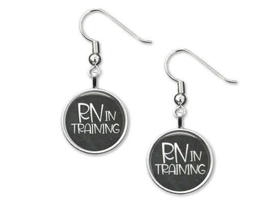 'RN in Training' 12mm Dangle Earrings